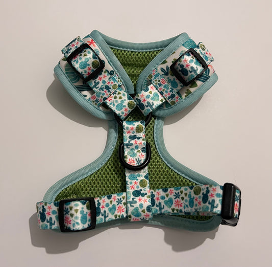 Cat harness with cactus pattern