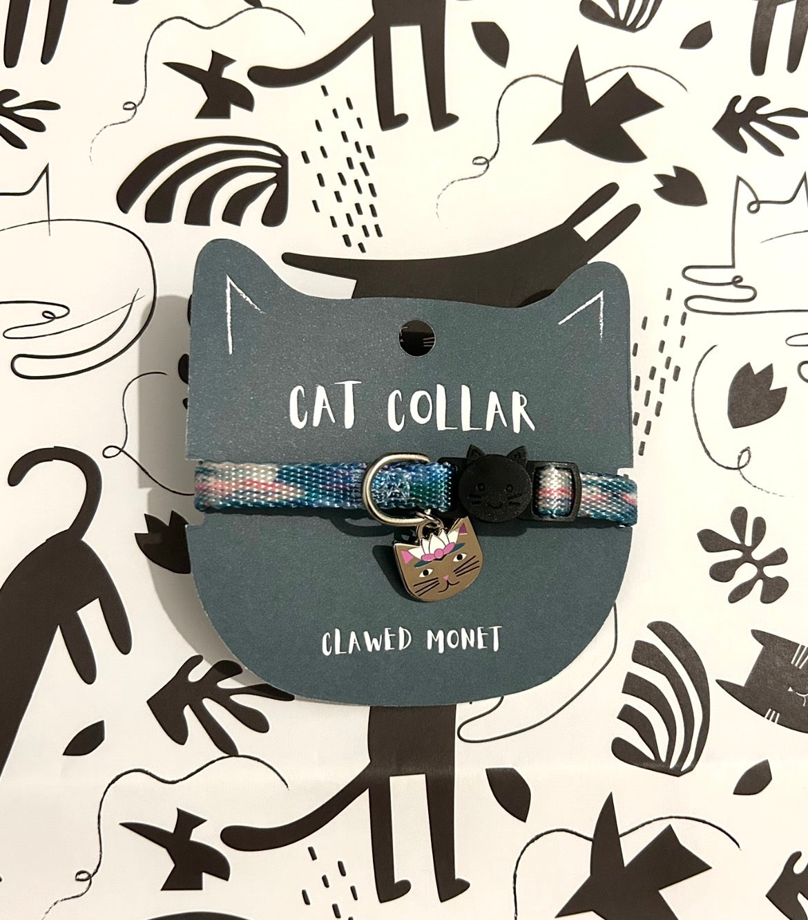 Clawed Monet Cat Collar - Breakaway Buckle